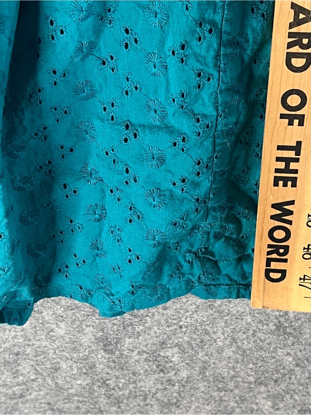 ULLA POPKEN Turquoise Cotton Eyelet A-Line Maxi Nightgown Plus Size 32/34 4X - Picture 11 of 12